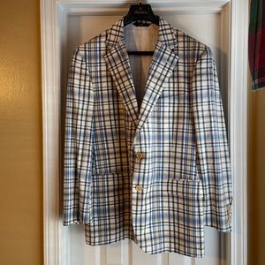 Brooks Brothers Blue/Yellow Plaid Sport Coat 43R